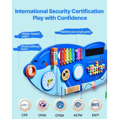 Orca Activity Wall Busy Board Panels 12 Activities Montessori Sensory Wall