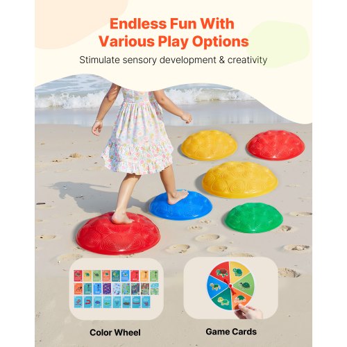 Turtle Balance Stepping Stones 6 PCS Up to 220 lbs Kids Turtle Jumping