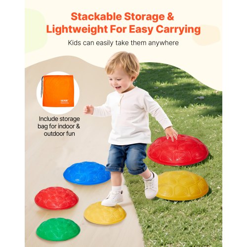 Turtle Balance Stepping Stones 6 PCS Up to 220 lbs Kids Turtle Jumping