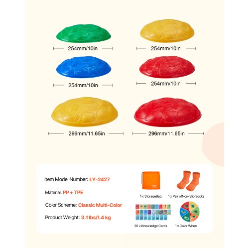 Turtle Balance Stepping Stones 6 PCS Up to 220 lbs Kids Turtle Jumping