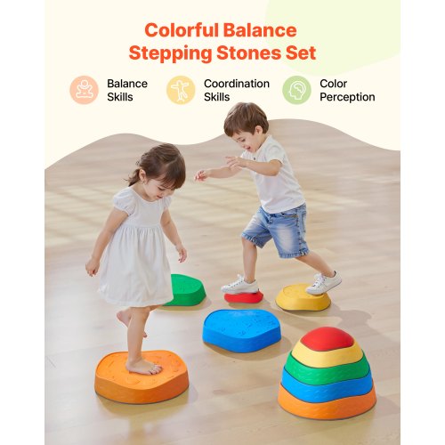 Balance Stepping Stones for Kids 5 PCS Up to 220 lbs NonSlip Toddlers