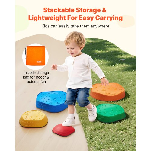 Balance Stepping Stones for Kids 5 PCS Up to 220 lbs NonSlip Toddlers