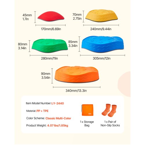 Balance Stepping Stones for Kids 5 PCS Up to 220 lbs NonSlip Toddlers