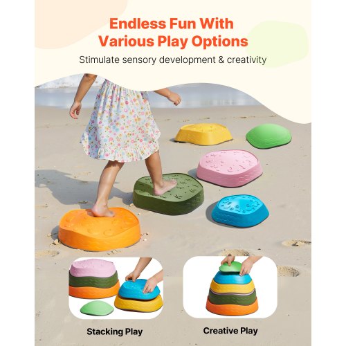 Balance Stepping Stones for Kids 6 PCS Up to 220 lbs NonSlip Toddlers