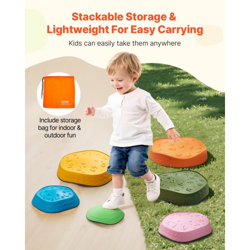 Balance Stepping Stones for Kids 6 PCS Up to 220 lbs NonSlip Toddlers