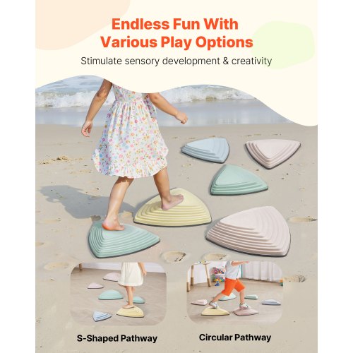 Balance Stepping Stones for Kids 6 PCS Up to 220 lbs NonSlip Toddlers