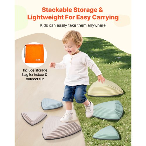 Balance Stepping Stones for Kids 6 PCS Up to 220 lbs NonSlip Toddlers
