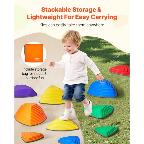 Balance Stepping Stones for Kids 12 PCS Up to 220 lbs NonSlip Toddlers