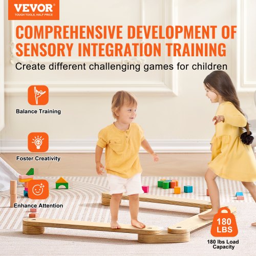 Balance Beam Stepping Stones 3 PCS Wooden Toddler Balance Boards