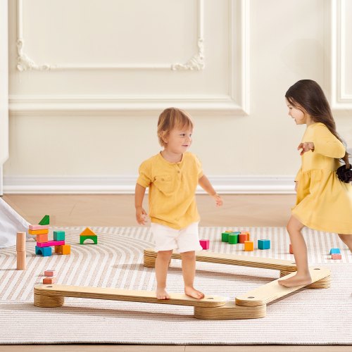 Balance Beam Stepping Stones 3 PCS Wooden Toddler Balance Boards