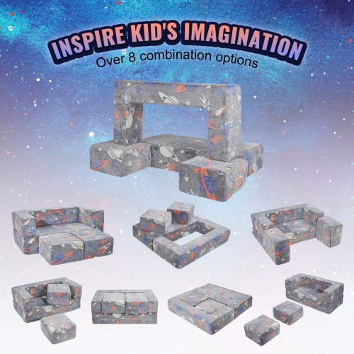 Kids Couch 4Pcs Toddler Couch Sofa Bed Kids Chair Seat Playroom Furniture