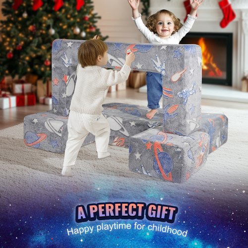 Kids Couch 4Pcs Toddler Couch Sofa Bed Kids Chair Seat Playroom Furniture