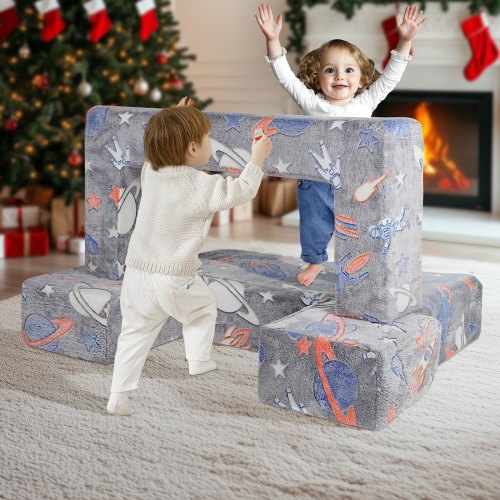 Kids Couch 4Pcs Toddler Couch Sofa Bed Kids Chair Seat Playroom Furniture