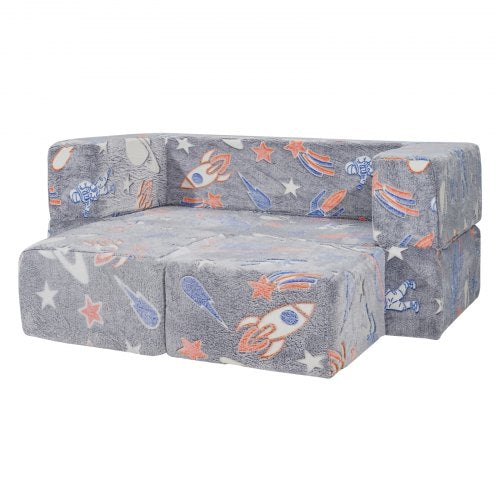 Kids Couch 4Pcs Toddler Couch Sofa Bed Kids Chair Seat Playroom Furniture