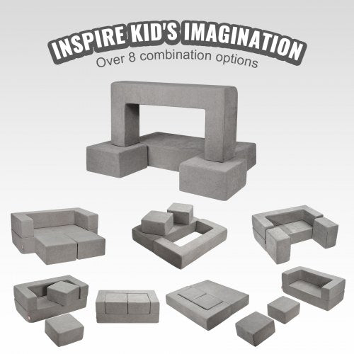 Kids Couch 4Pcs Modular Kids Play Couch Toddler Couch Sofa Bed Kids Chair