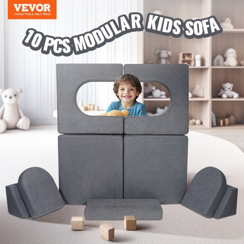 Kids Couch 10Pcs Modular Kids Play Couch Toddler Couch Sofa Bed Kids