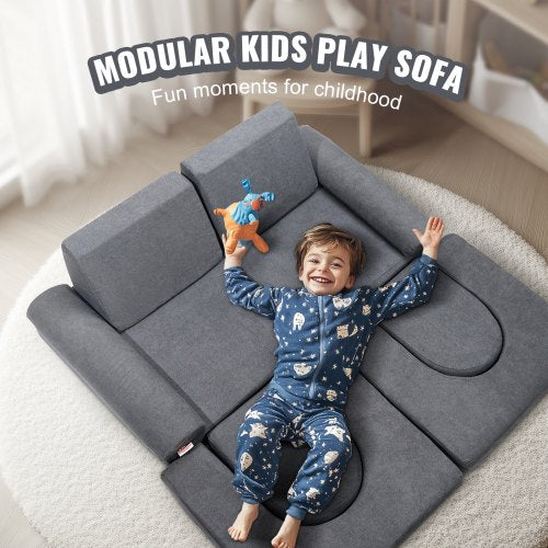 Kids Couch 10Pcs Modular Kids Play Couch Toddler Couch Sofa Bed Kids