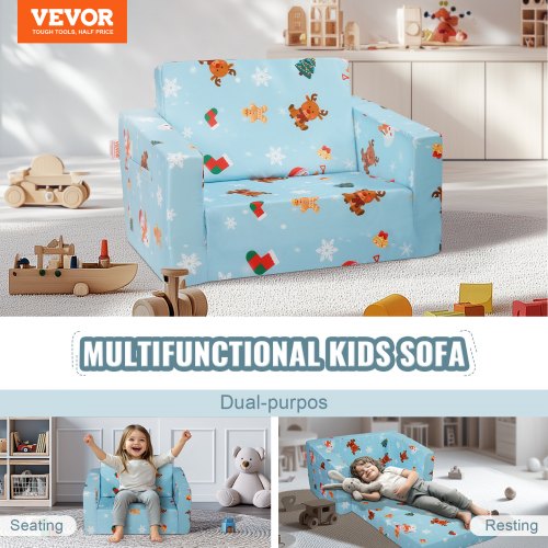 Kids Couch 2in1 Toddler Chairs Comfy Toddler Couch Sofa Bed Fold Out