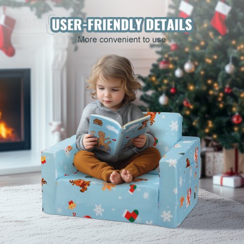 Kids Couch 2in1 Toddler Chairs Comfy Toddler Couch Sofa Bed Fold Out