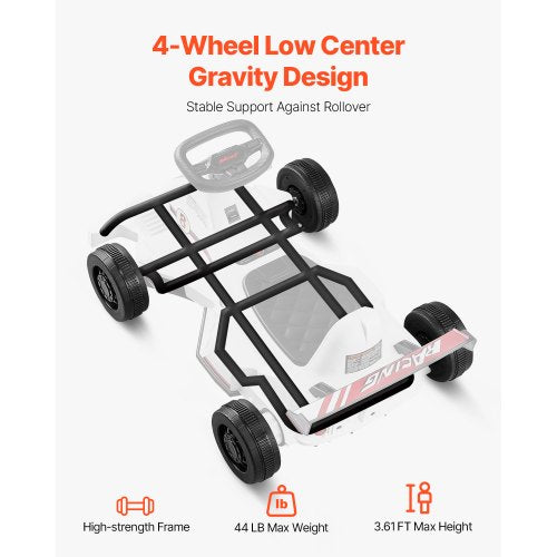 Electric Go Kart 6V 45Ah Battery Pedal Go Kart Portable Outdoor Race Toy