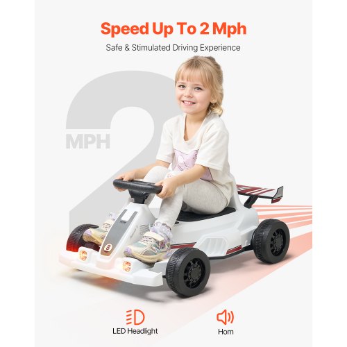 Electric Go Kart 6V 45Ah Battery Pedal Go Kart Portable Outdoor Race Toy