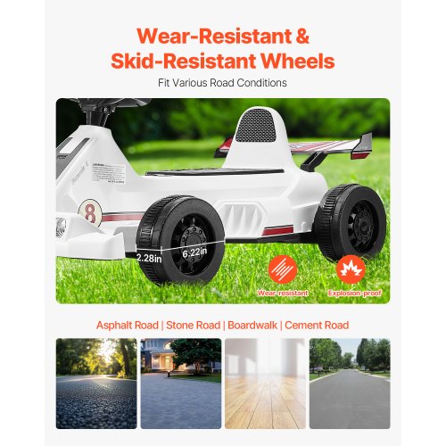 Electric Go Kart 6V 45Ah Battery Pedal Go Kart Portable Outdoor Race Toy