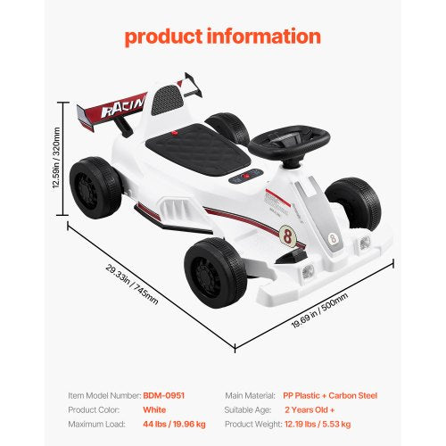 Electric Go Kart 6V 45Ah Battery Pedal Go Kart Portable Outdoor Race Toy