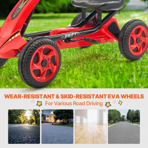 Kids Pedal Go Kart 4 Wheel OffRoad Pedal Go Cart Ride On Toy for Kids