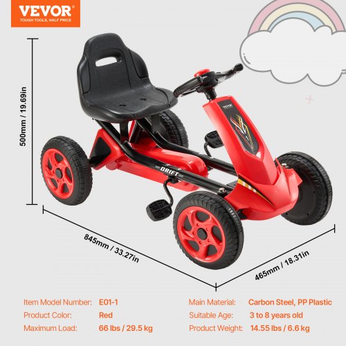 Kids Pedal Go Kart 4 Wheel OffRoad Pedal Go Cart Ride On Toy for Kids