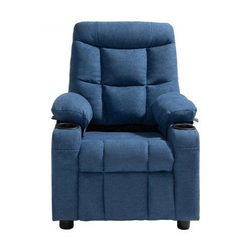 Kids Reclining Chair Toddler Recliner with Cup Holders and Pockets 107° to 126°