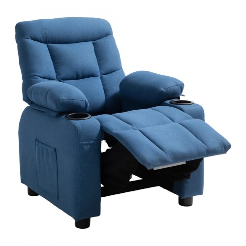 Kids Reclining Chair Toddler Recliner with Cup Holders and Pockets 107° to 126°