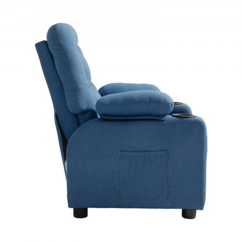 Kids Reclining Chair Toddler Recliner with Cup Holders and Pockets 107° to 126°