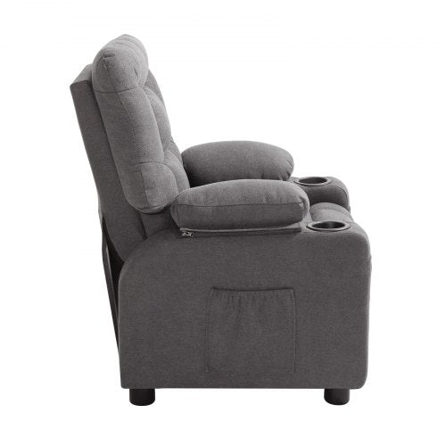Kids Reclining Chair Toddler Recliner with Cup Holders and Pockets 107° to 126°