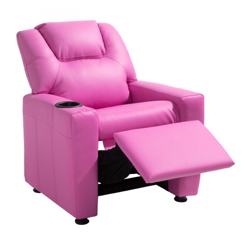 Kids Reclining Chair Toddler Recliner with Cup Holder 101° to 121°