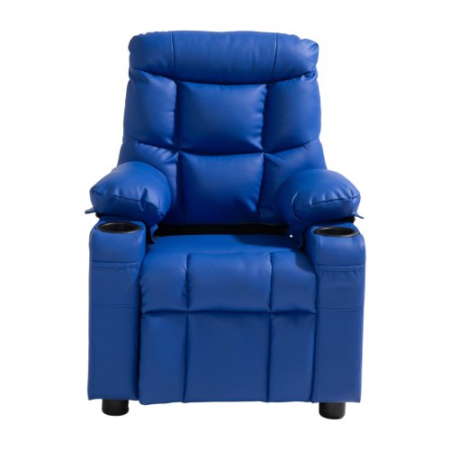 Kids Reclining Chair Toddler Recliner with Cup Holders and Pockets 107° to 126°