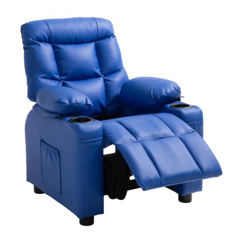 Kids Reclining Chair Toddler Recliner with Cup Holders and Pockets 107° to 126°