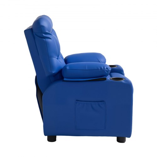Kids Reclining Chair Toddler Recliner with Cup Holders and Pockets 107° to 126°