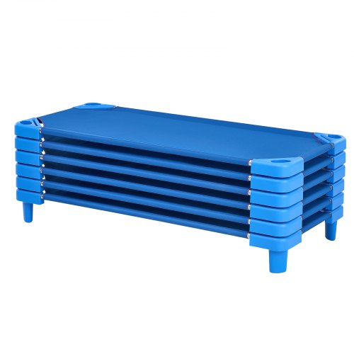 Stackable Kiddie Cot Pack of 6 Portable Toddler Nap Cots Standard Size