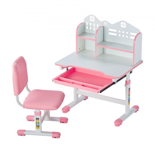 Kids Study Chair and Desk Set Study Desk and Chair for Kids with Bookshelf