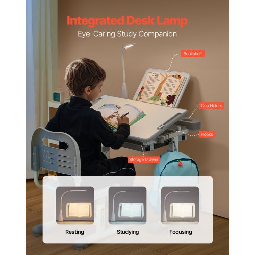 Kids Study Chair and Desk Set Study Desk and Chair for Kids with Table