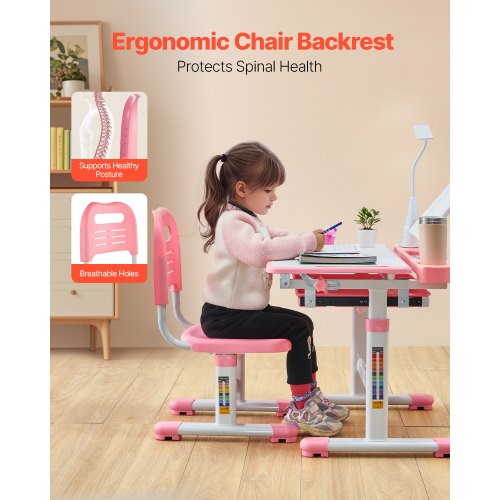 Kids Study Chair and Desk Set Study Desk and Chair for Kids with Table