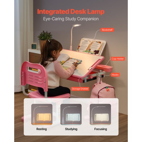 Kids Study Chair and Desk Set Study Desk and Chair for Kids with Table