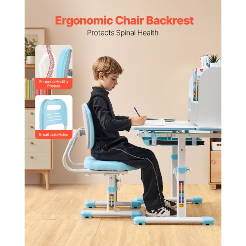 Kids Study Chair and Desk Set Study Desk and Chair for Kids with Bookshelf