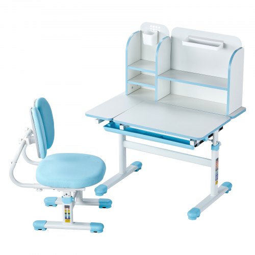 Kids Study Chair and Desk Set Study Desk and Chair for Kids with Bookshelf