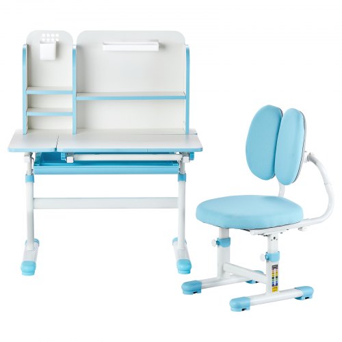 Kids Study Chair and Desk Set Study Desk and Chair for Kids with Bookshelf