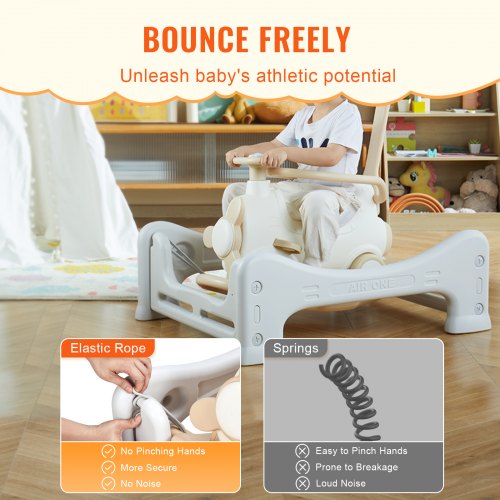 5 in 1 Rocking Horse for Toddlers 13 Years Baby Rocking Horse with Trampoline