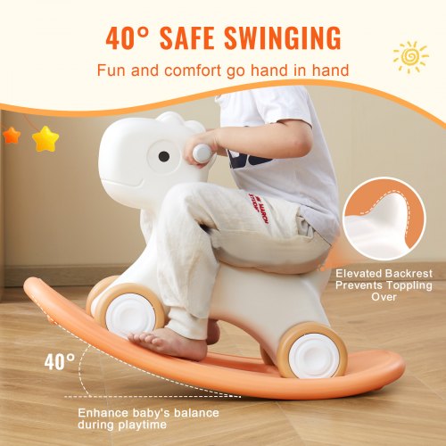 Toddler Rocking Horse 3in1 Convertible to Balance Board Equipped with 4