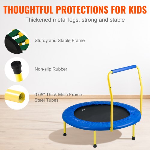 3FT Trampoline for Kids IndoorOutdoor Foldable Baby Toddlers Trampoline