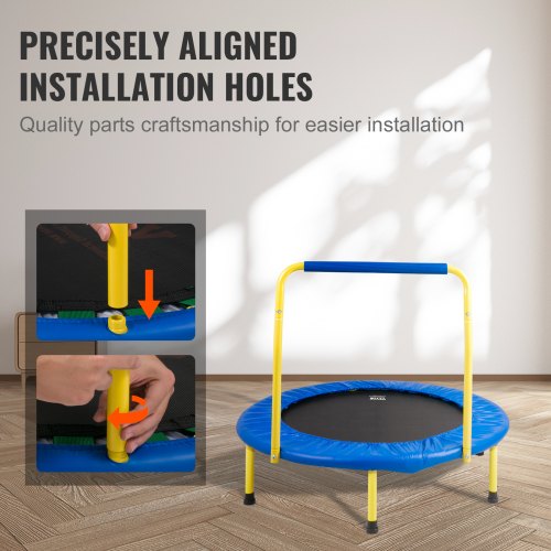 3FT Trampoline for Kids IndoorOutdoor Foldable Baby Toddlers Trampoline