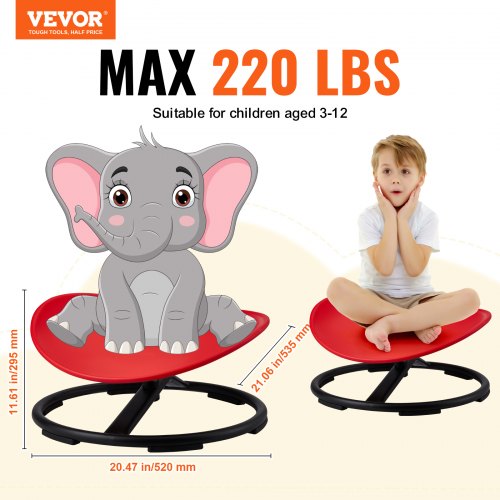 Kids Swivel Chair 220 LBS Capacity Sensory Spinning Chair Autistic Kids